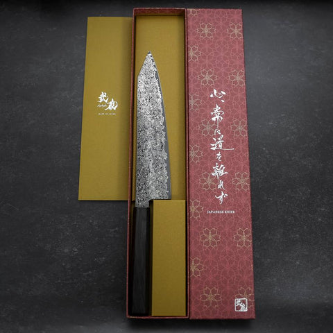 Kiritsuke SG-2 Black Nickel Damascus Ebony Handle 210mm (8.3”)-[Musashi]-[Japanese-Kitchen-Knives]