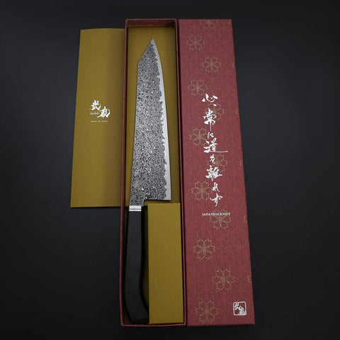 Kiritsuke SG-2 Black Nickel Damascus Western Ebony Handle 240mm (9.4”)-[Musashi]-[Japanese-Kitchen-Knives]