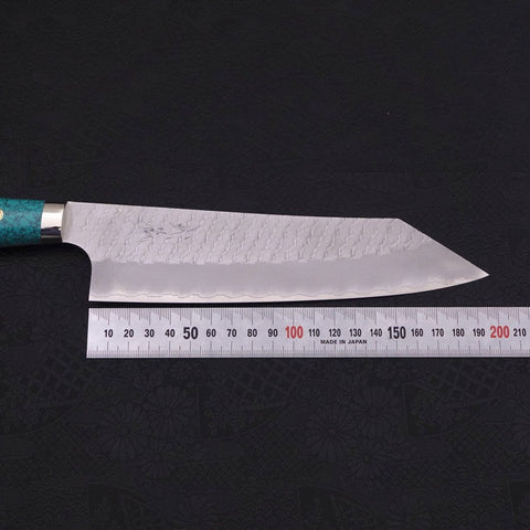 Kiritsuke SG-2 Tsuchime Turquoise Green Handle 200mm (7.9”)-[Musashi]-[Japanese-Kitchen-Knives]