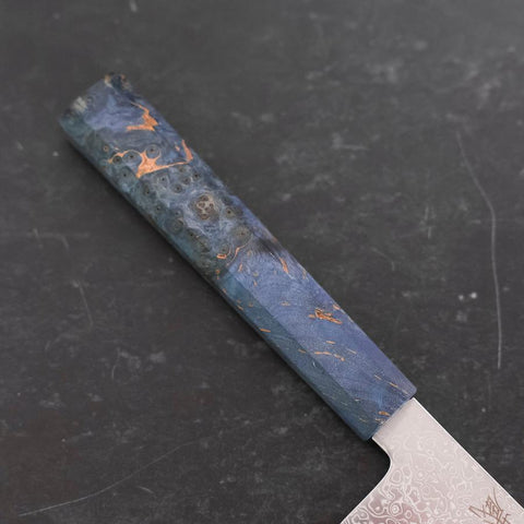 Kiritsuke SG-2 Wave Nickel Damascus Blue Maple Handle 210mm (8.3”)-[Musashi]-[Japanese-Kitchen-Knives]