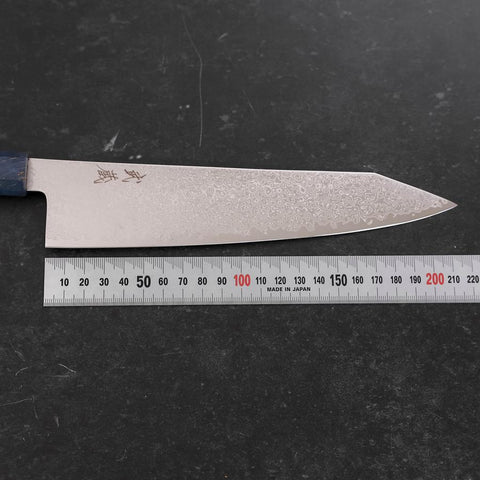 Kiritsuke SG-2 Wave Nickel Damascus Blue Maple Handle 210mm (8.3”)-[Musashi]-[Japanese-Kitchen-Knives]