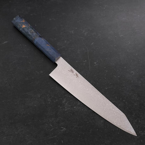 Kiritsuke SG-2 Wave Nickel Damascus Blue Maple Handle 210mm (8.3”)-[Musashi]-[Japanese-Kitchen-Knives]