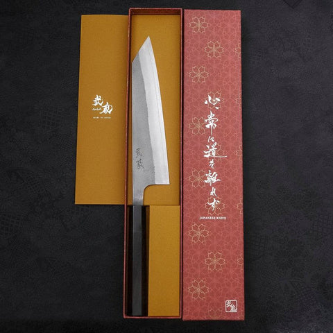 Kiritsuke SKD11 Nashiji Buffalo Ebony Handle 210mm (8.3”)-[Musashi]-[Japanese-Kitchen-Knives]
