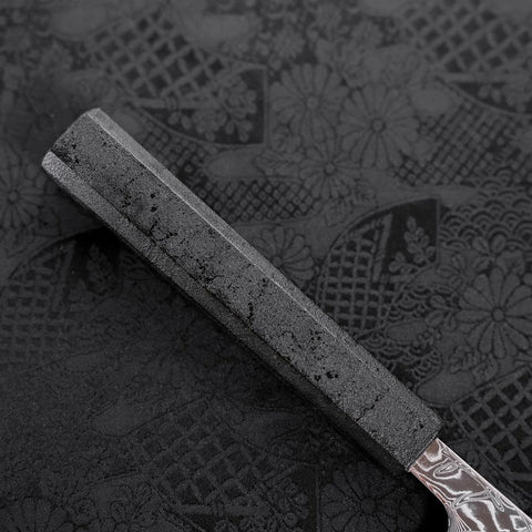 Kiritsuke SLD Wave Nickel Damascus Black Ishime Urushi Handle 210mm (8.3”)-[Musashi]-[Japanese-Kitchen-Knives]