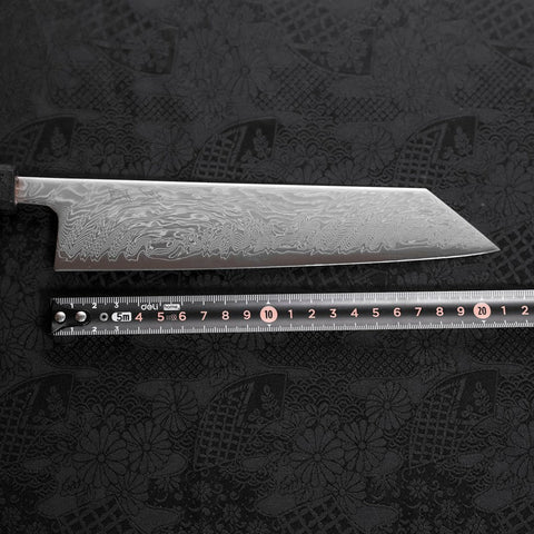 Kiritsuke SLD Wave Nickel Damascus Black Ishime Urushi Handle 210mm (8.3”)-[Musashi]-[Japanese-Kitchen-Knives]