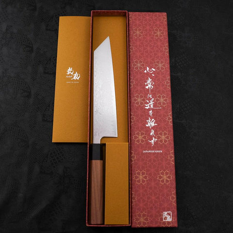 Kiritsuke SLD Wave Nickel Damascus Walnut Handle 210mm (8.3”)-[Musashi]-[Japanese-Kitchen-Knives]