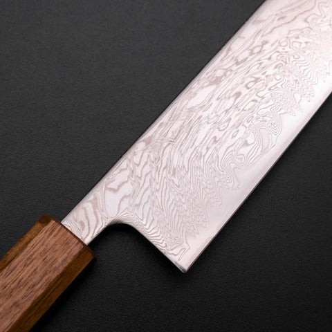 Kiritsuke SLD Wave Nickel Damascus Yaki Urushi Handle 210mm (8.3”)-[Musashi]-[Japanese-Kitchen-Knives]