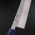 Kiritsuke Santoku Silver Steel #3 Nashiji Blue Maple Handle 180mm (7”)-[Musashi]-[Japanese-Kitchen-Knives]