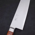 Kiritsuke Santoku VG-5 Stainless Tsuchime Western Mahogany Handle 190mm (7.5”)-[Musashi]-[Japanese-Kitchen-Knives]