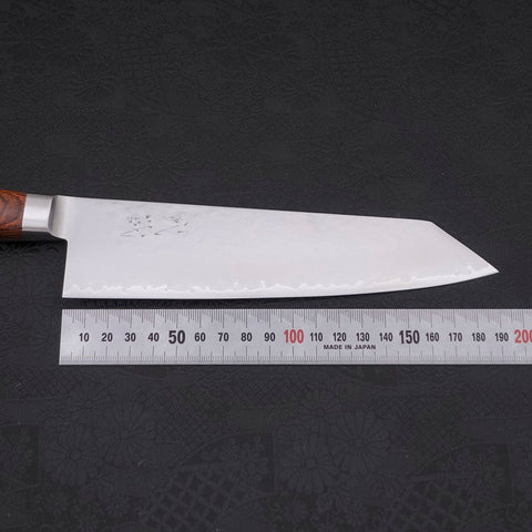 Kiritsuke Santoku VG-5 Stainless Tsuchime Western Mahogany Handle 190mm (7.5”)-[Musashi]-[Japanese-Kitchen-Knives]