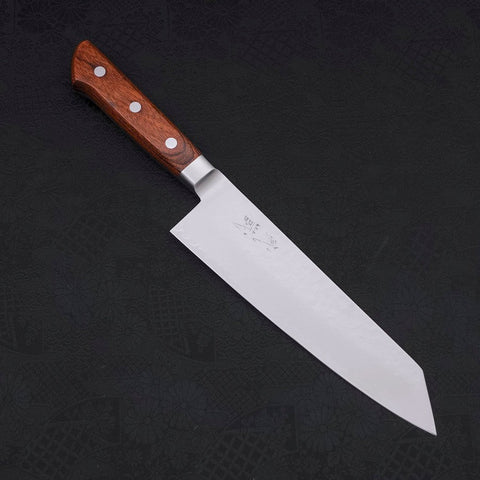 Kiritsuke Santoku VG-5 Stainless Tsuchime Western Mahogany Handle 190mm (7.5”)-[Musashi]-[Japanese-Kitchen-Knives]