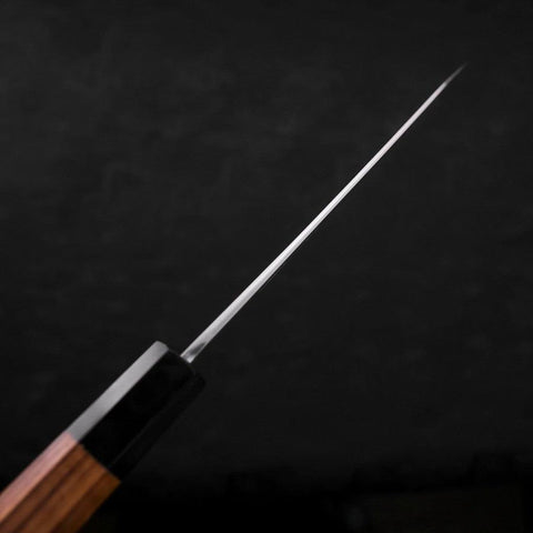 Kiritsuke Santoku White Steel #2 Kasumi Buffalo Teak Handle 180mm (7”)-[Musashi]-[Japanese-Kitchen-Knives]