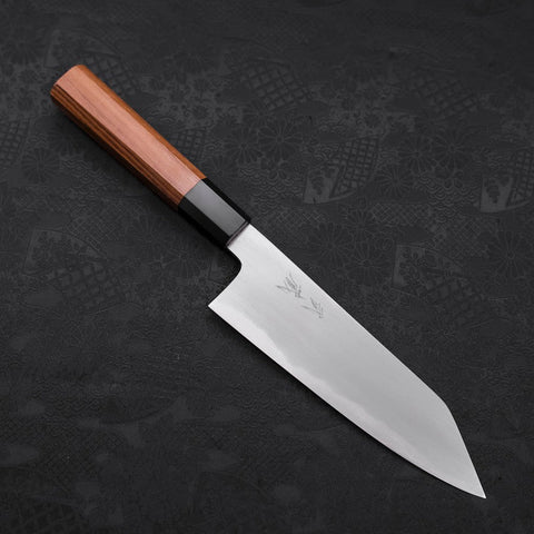 Kiritsuke Santoku White Steel #2 Kasumi Buffalo Teak Handle 180mm (7”)-[Musashi]-[Japanese-Kitchen-Knives]
