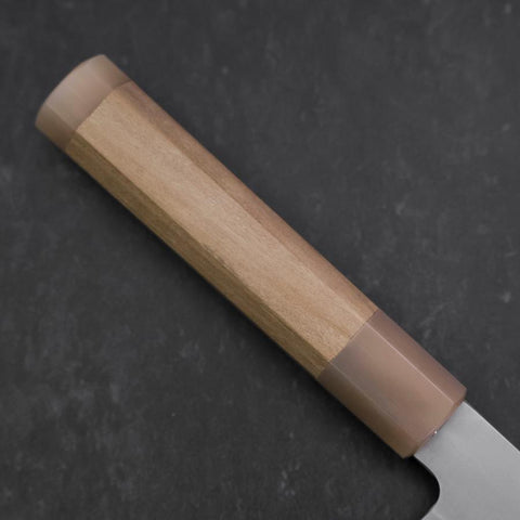 Kiritsuke Silver Steel #3 Bokashi Double Buffalo Capped Magnolia Handle 195mm (7.7”)-[Musashi]-[Japanese-Kitchen-Knives]