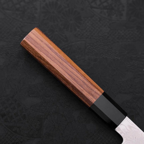 Kiritsuke Silver Steel #3 Damascus Buffalo Teak Handle 210mm (8.3”)-[Musashi]-[Japanese-Kitchen-Knives]