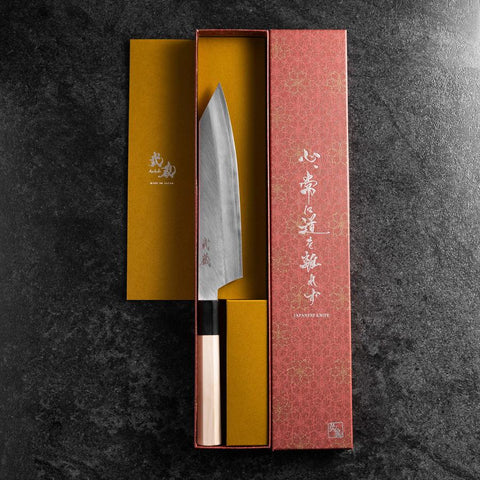 Kiritsuke Silver Steel #3 Kasumi Buffalo Magnolia Handle 200mm (7.9”)-[Musashi]-[Japanese-Kitchen-Knives]