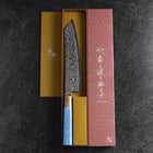 Kiritsuke Silver Steel #3 Nickel Damascus Buffalo Turquoise Handle 230mm-[Musashi]-[Japanese-Kitchen-Knives]