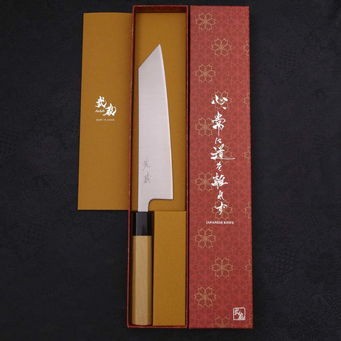 Kiritsuke Silver Steel #3 Polished Buffalo Magnolia Handle 210mm (8.3”)-[Musashi]-[Japanese-Kitchen-Knives]