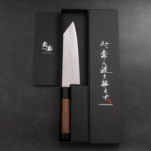 Kiritsuke Silver Steel #3 Tsuchime Walnut Handle 170mm (6.7”)-[Musashi]-[Japanese-Kitchen-Knives]