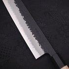Kiritsuke Stainless Clad Blue Super Kurouchi Tsuchime Buffalo Magnolia Handle 240mm (9.4”)-[Musashi]-[Japanese-Kitchen-Knives]