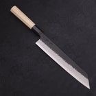 Kiritsuke Stainless Clad Blue Super Kurouchi Tsuchime Buffalo Magnolia Handle 240mm (9.4”)-[Musashi]-[Japanese-Kitchen-Knives]