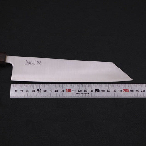 Kiritsuke Stainless Clad Blue Super Polished Sumi Urushi Handle 210mm (8.3”)-[Musashi]-[Japanese-Kitchen-Knives]