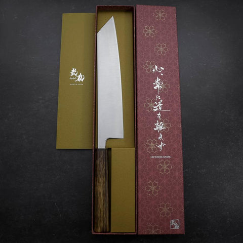 Kiritsuke Stainless Clad Blue Super Polished Sumi Urushi Handle 240mm (9.4”)-[Musashi]-[Japanese-Kitchen-Knives]