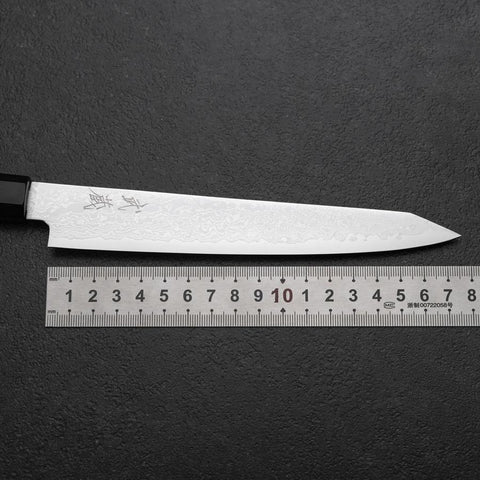 Kiritsuke Sujihiki VG-10 Damascus Ebony Handle 175mm (6.8”)-[Musashi]-[Japanese-Kitchen-Knives]