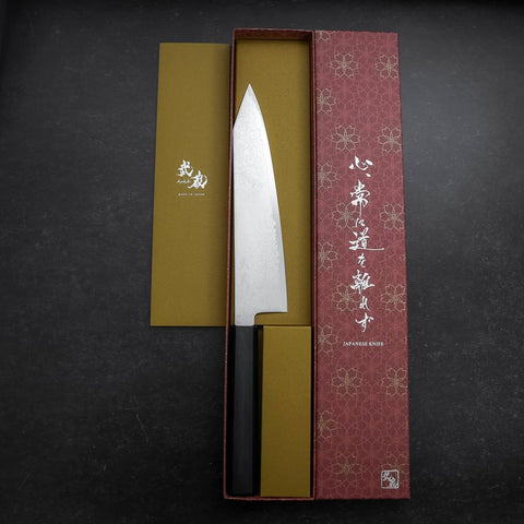 Kiritsuke VG-10 Damascus Dark Blue Urushi Handle 210mm (8.3”)-[Musashi]-[Japanese-Kitchen-Knives]