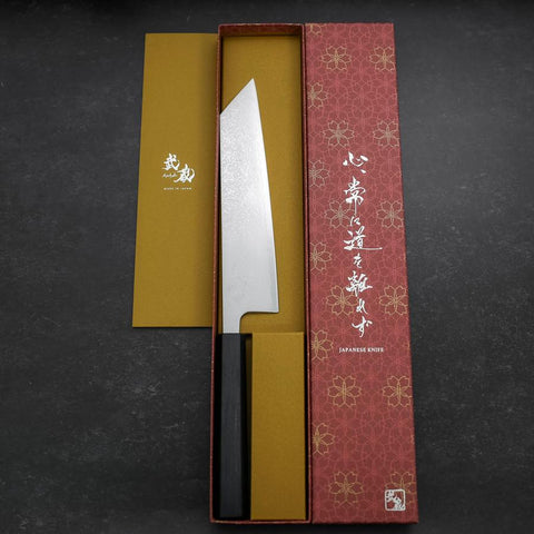Kiritsuke VG-10 Damascus Dark Blue Urushi Handle 210mm (8.3”)-[Musashi]-[Japanese-Kitchen-Knives]