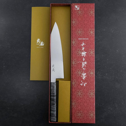 Kiritsuke VG-10 Damascus Gray Birch Handle 210mm (8.3”)-[Musashi]-[Japanese-Kitchen-Knives]