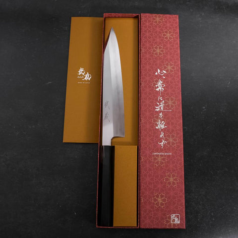Kiritsuke VG-10 Mirror Buffalo Ebony Handle 240mm (9.4”)-[Musashi]-[Japanese-Kitchen-Knives]