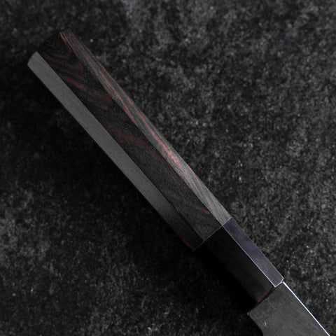 Kiritsuke White Steel #2 Kurouchi Buffalo Ebony Handle 200mm (7.9”)-[Musashi]-[Japanese-Kitchen-Knives]