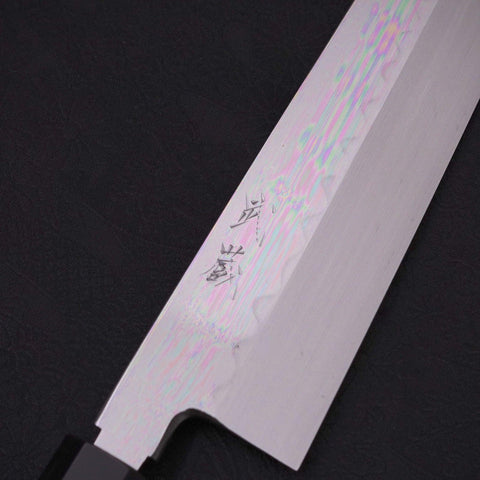 Kiritsuke White Steel #2 Mirror Finish Honyaki Buffalo Ebony Handle 240mm (9.4”)-[Musashi]-[Japanese-Kitchen-Knives]