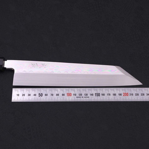 Kiritsuke White Steel #2 Mirror Finish Honyaki Buffalo Ebony Handle 240mm (9.4”)-[Musashi]-[Japanese-Kitchen-Knives]