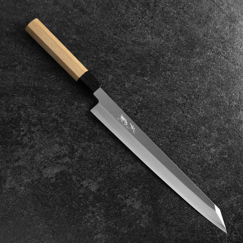 Kiritsuke Yanagiba Blue Steel #2 Kasumi Buffalo Magnolia Handle 260mm-[Musashi]-[Japanese-Kitchen-Knives]