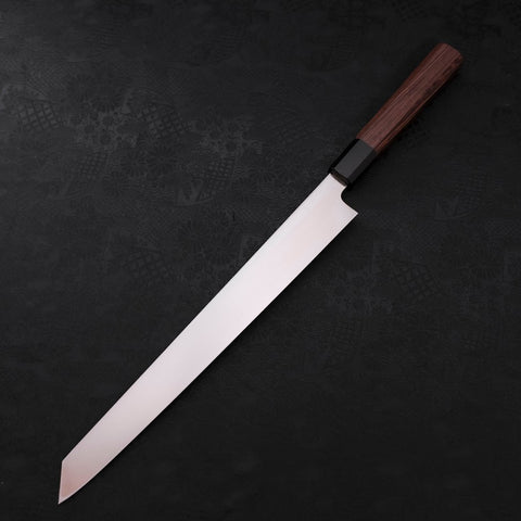 Kiritsuke Yanagiba Blue Steel #2 Kurouchi Buffalo Wenge Handle 300mm (11.8”)-[Musashi]-[Japanese-Kitchen-Knives]