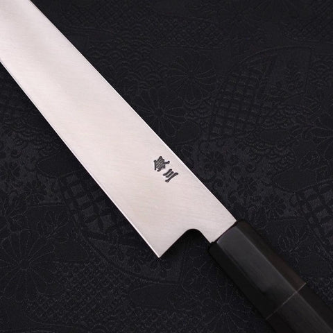 Kiritsuke Yanagiba Silver Steel #3 Kasumi Buffalo Ebony Handle 240mm (9.4”)-[Musashi]-[Japanese-Kitchen-Knives]