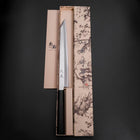 Kiritsuke Yanagiba Silver Steel #3 Kasumi Buffalo Ebony Handle 270mm (10.6”)-[Musashi]-[Japanese-Kitchen-Knives]