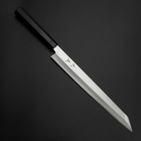 Kiritsuke Yanagiba Silver Steel #3 Kasumi Buffalo Ebony Handle 270mm (10.6”)-[Musashi]-[Japanese-Kitchen-Knives]