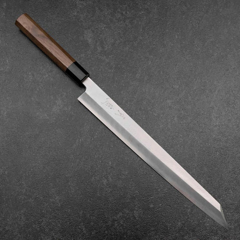 Kiritsuke Yanagiba Silver Steel #3 Kasumi Walnut Handle 300mm (11.8”)-[Musashi]-[Japanese-Kitchen-Knives]