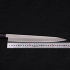 Kiritsuke Yanagiba Silver Steel #3 Polished Buffalo Ebony Handle 270mm (10.6”)-[Musashi]-[Japanese-Kitchen-Knives]
