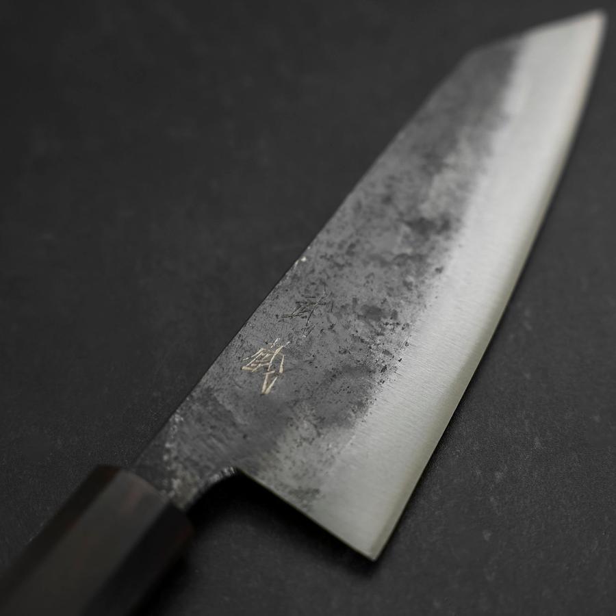 Kobunka Blue Steel #2 Kurouchi Ebony Handle 120mm (4.7”)-[Musashi]-[Japanese-Kitchen-Knives]