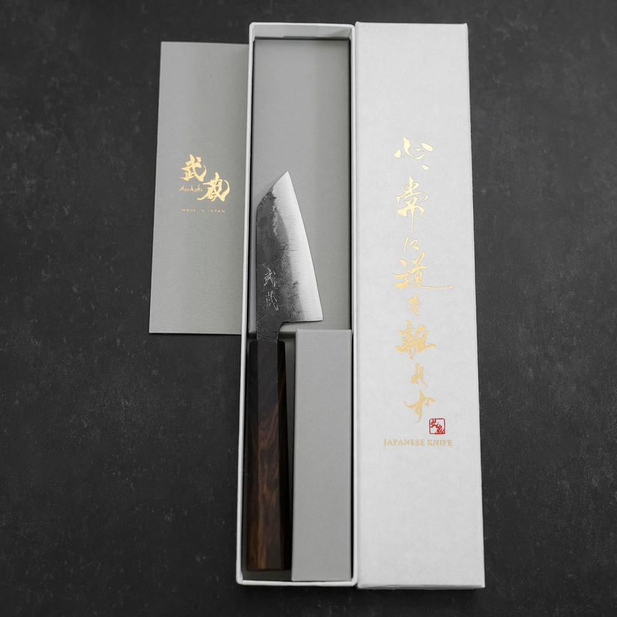 Kobunka Blue Steel #2 Kurouchi Ebony Handle 80mm (3.1”)-[Musashi]-[Japanese-Kitchen-Knives]