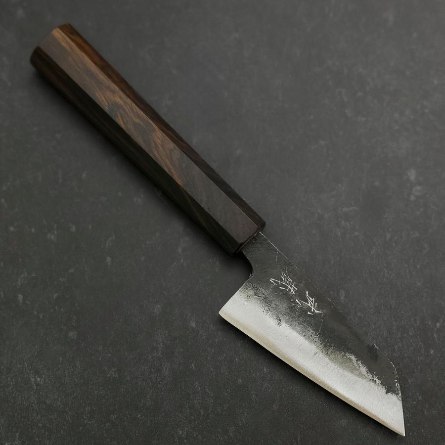 Kobunka Blue Steel #2 Kurouchi Ebony Handle 80mm (3.1”)-[Musashi]-[Japanese-Kitchen-Knives]