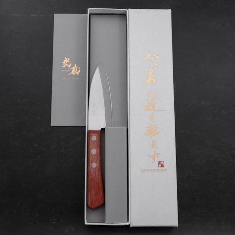 Kodeba AUS-6 Polished Brown Western Handle 95mm (3.7”)-[Musashi]-[Japanese-Kitchen-Knives]
