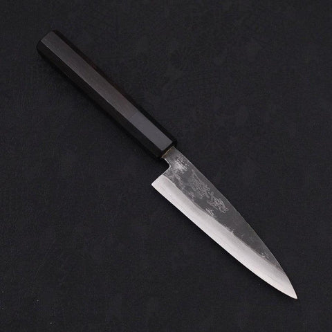 Koyanagi Blue Super Kurouchi Buffalo Ebony Handle 120mm (4.7”)-[Musashi]-[Japanese-Kitchen-Knives]