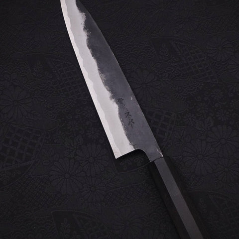 Koyanagi Blue Super Kurouchi Buffalo Ebony Handle 150mm (5.9”)-[Musashi]-[Japanese-Kitchen-Knives]