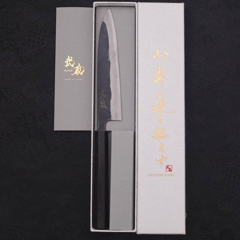 Koyanagi Blue Super Kurouchi Buffalo Ebony Handle 150mm (5.9”)-[Musashi]-[Japanese-Kitchen-Knives]