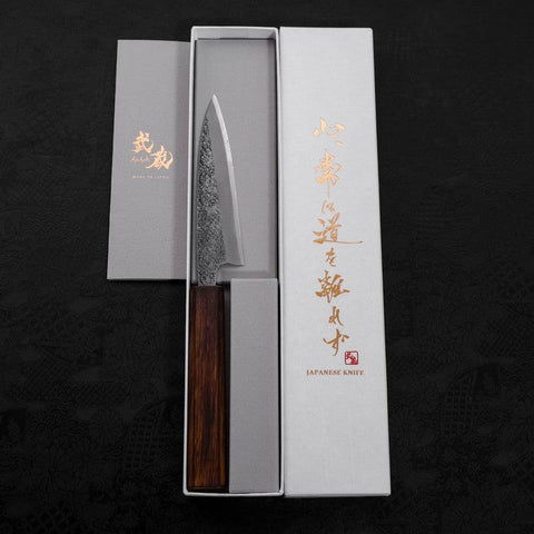 Koyanagi White Steel #2 Nashiji Sumi Urushi Handle 120mm (4.7”)-[Musashi]-[Japanese-Kitchen-Knives]